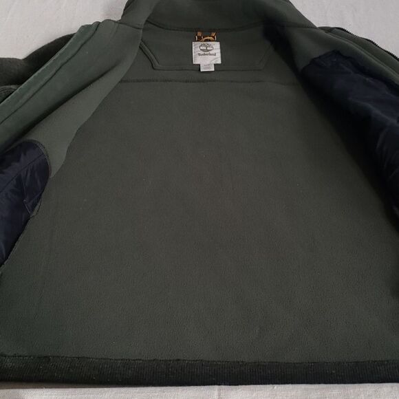 Timberland Jacket Mens Medium Ribbed Wool Blend Fleece Lined Mock Neck Jacket - Picture 7 of 8